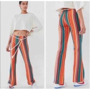 Urban Outfitters Bali Striped Flare Pants XS EUC 70s Boho Festival Retro